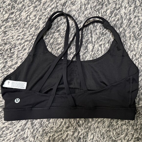 lululemon Energy Bra Medium Support B–D Cups Black, Size 12 - Picture 3 of 8